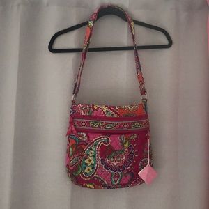Vera Bradley Triple Zip Hipster Bag w/ Pink Swirls